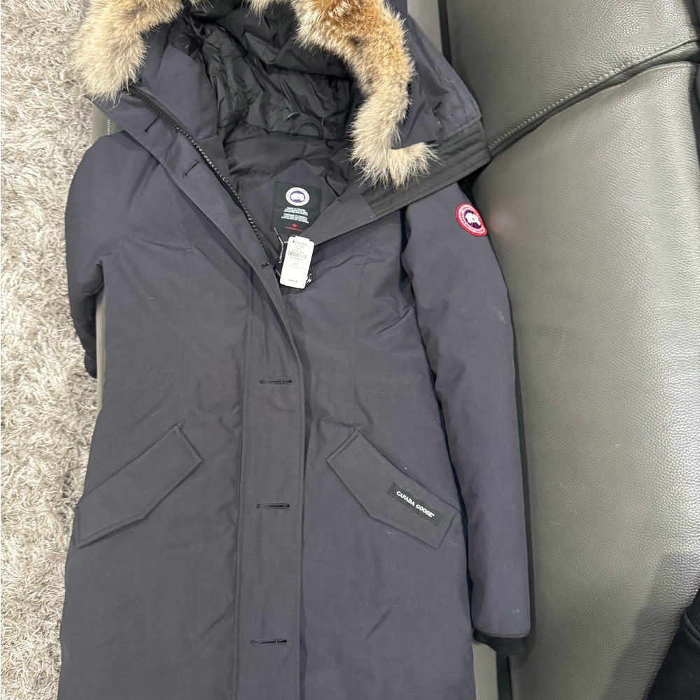 Canada Goose Dark Ski Jacket with Fur Trim